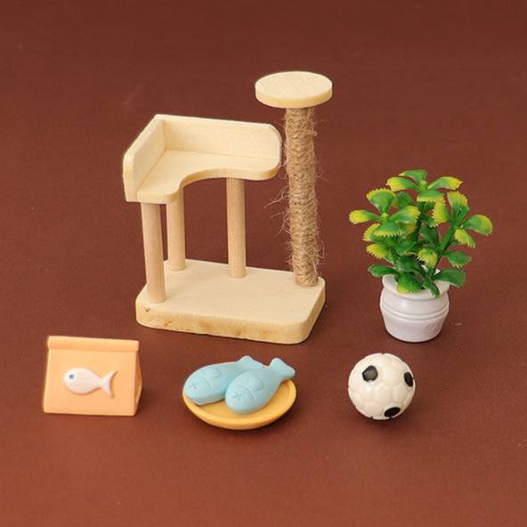 Dollhouse Cat Scratch Board Furniture Accessory