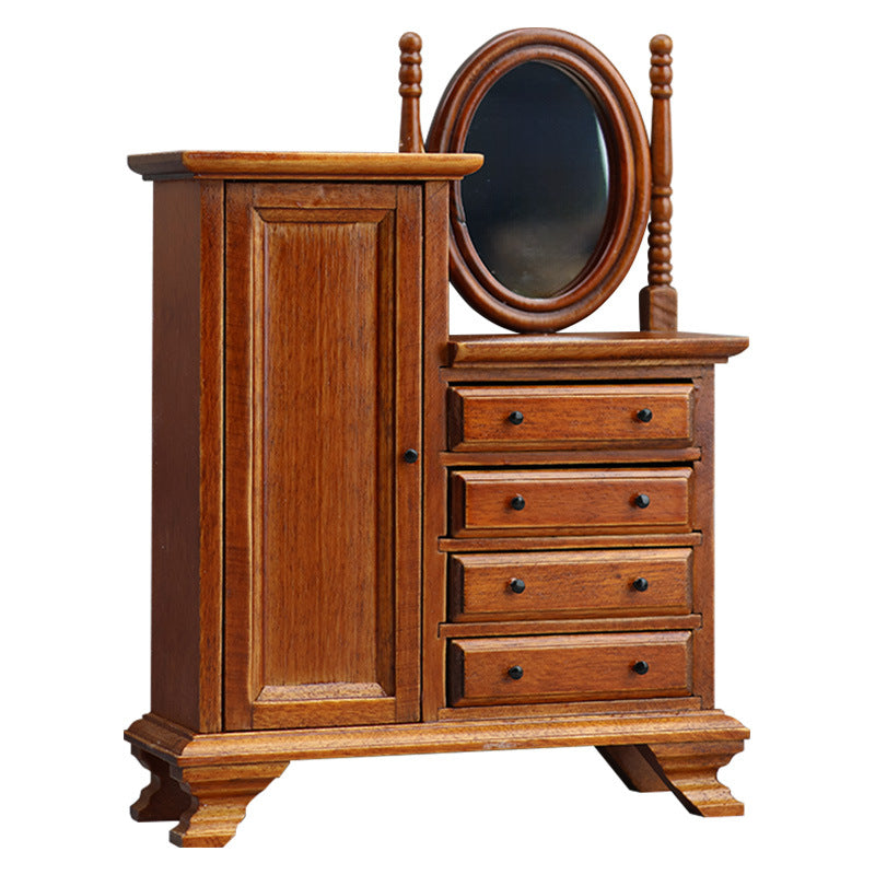 1:12 Dollhouse wooden  Decoration European Style Storage Dressing Cabinet