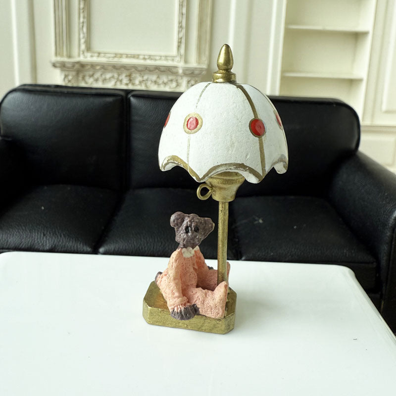 1:12 Dollhouse Miniature Table Lamp White Shade Bedside Lamp