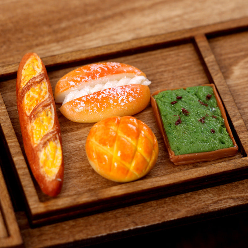 Miniature Realistic Handmade Clay Bread Exquisite Bagged Dollhouse Miniature Food