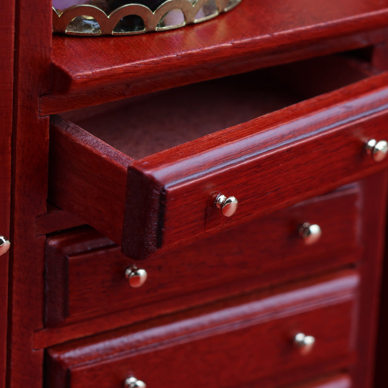 1:12 Dollhouse wooden  Decoration European Style Storage Dressing Cabinet