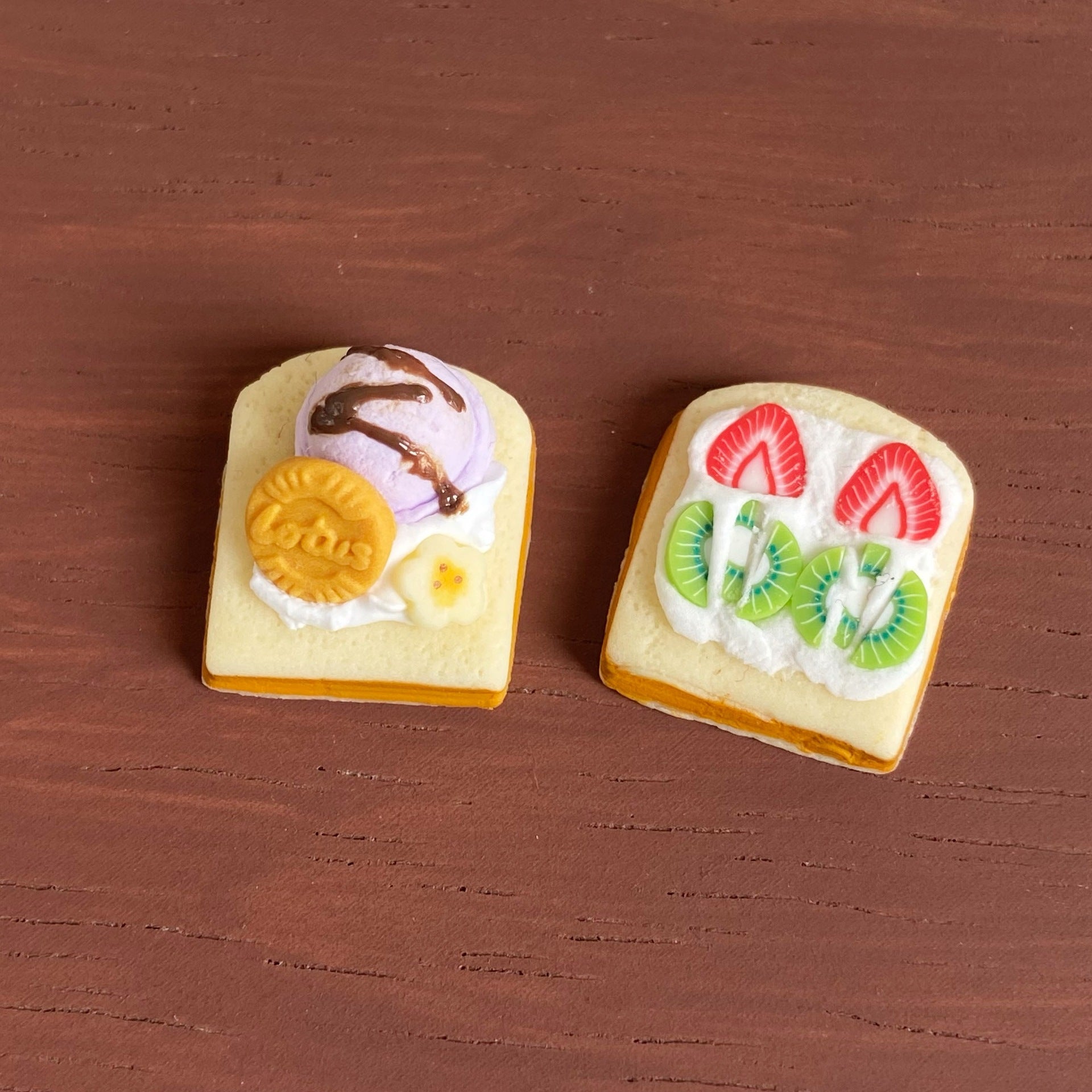 Cute Miniature Artificial Flower Ice Cream Toast Miniature Food