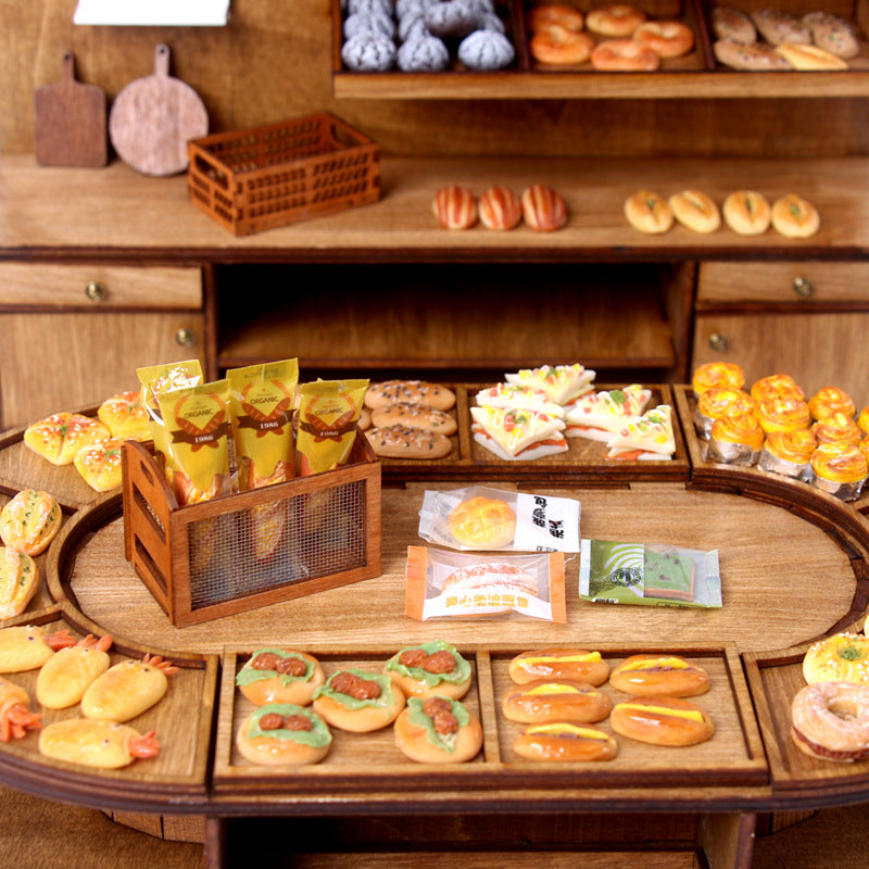 Miniature Realistic Handmade Clay Bread Exquisite Bagged Dollhouse Miniature Food