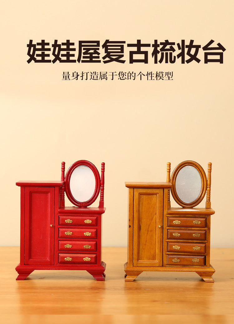 1:12 Dollhouse Mini Furniture Bedroom Furniture Chest of Drawers Vintage Dressing Table Wholesale
