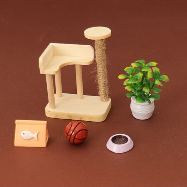 Dollhouse Cat Scratch Board Furniture Accessory