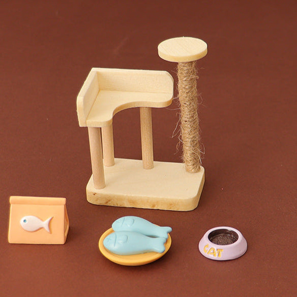 Dollhouse Cat Scratch Board Furniture Accessory
