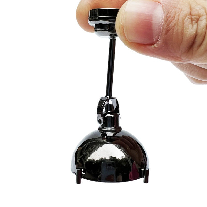 1:12 Dollhouse Miniature Model LED Black Chandelier Ceiling Light Rotatable