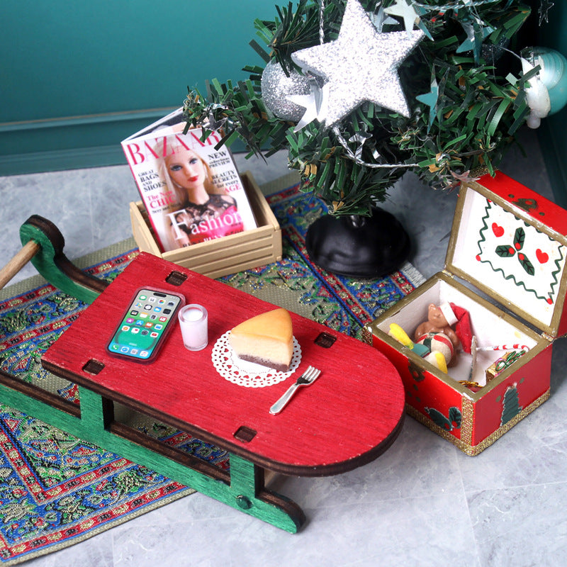 Christmas Coffee Table Simulation Handmade Cheesecake Dollhouse Miniature Food