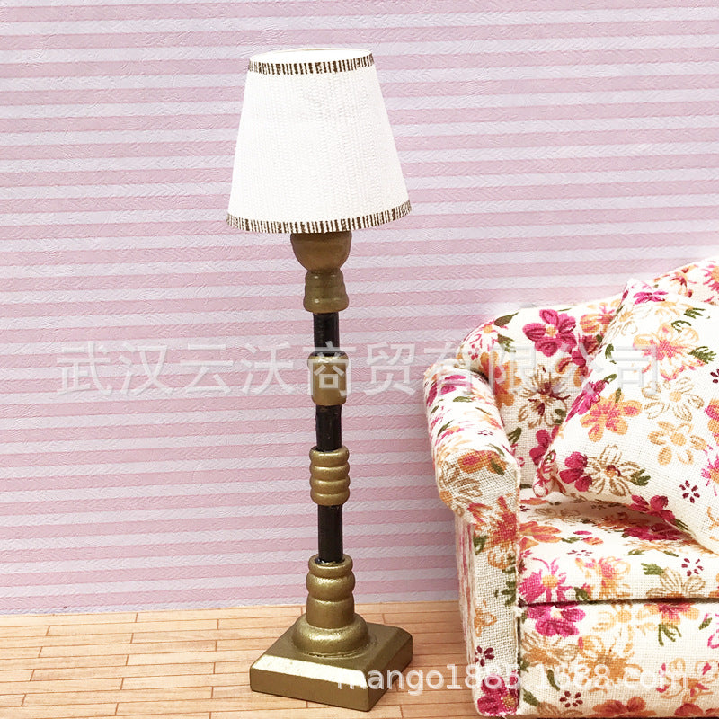 DIY 1:12 Dollhouse Miniature Model Mini Scene Props Resin Floor Lamp Table Lamp Non-Lighting