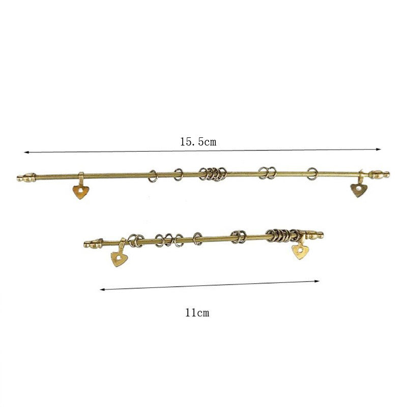 Handmade 1:12 Dollhouse Golden Curtain Pole
