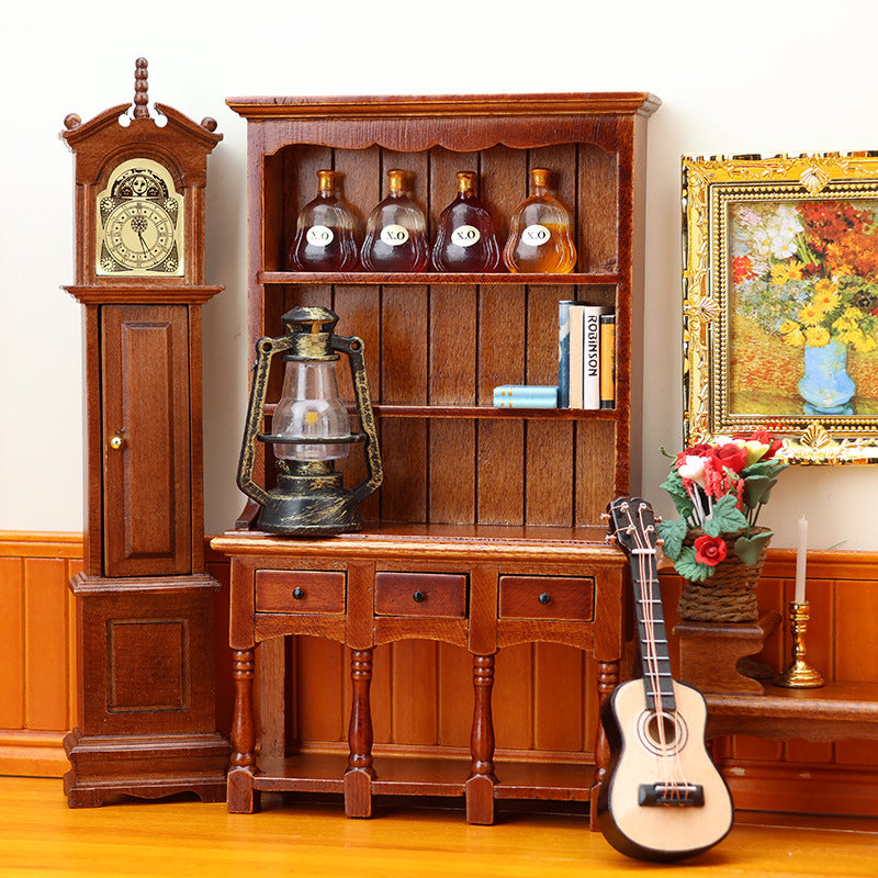 1:12 Dollhouse Mini Furniture Model DIY Vertical Bookshelf Cabinet Storage Rack Organizer