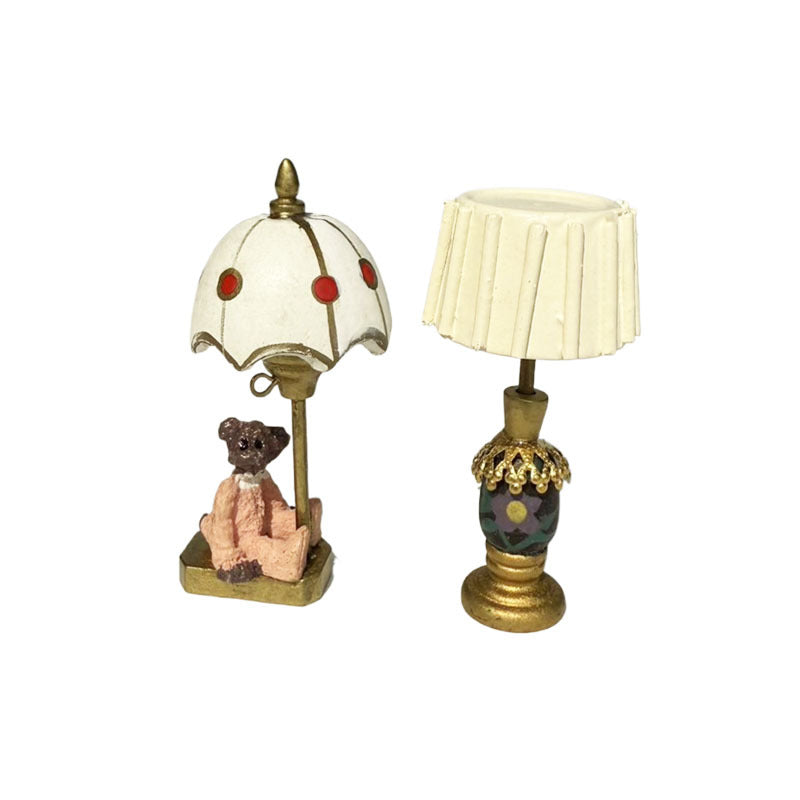 1:12 Dollhouse Miniature Table Lamp White Shade Bedside Lamp