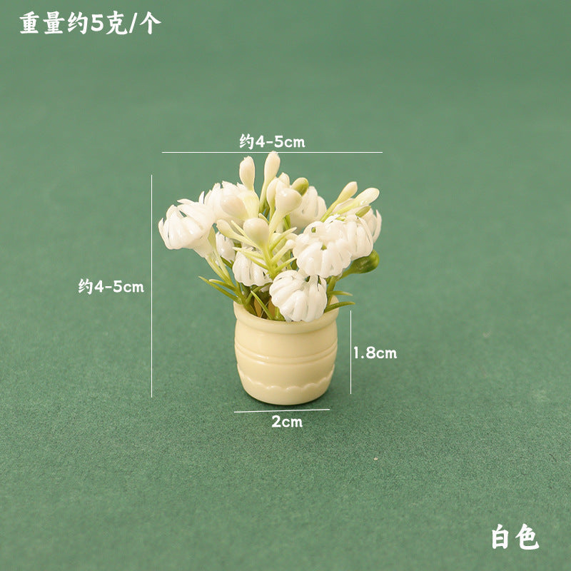 Dollhouse Miniature Plant Pot with Colorful Floral
