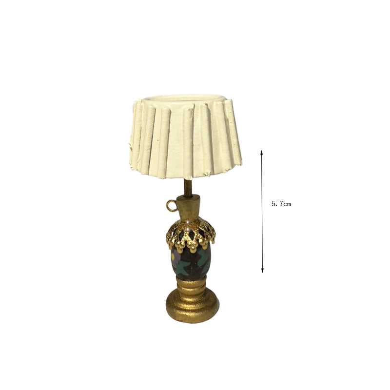 1:12 Dollhouse Miniature Table Lamp White Shade Bedside Lamp