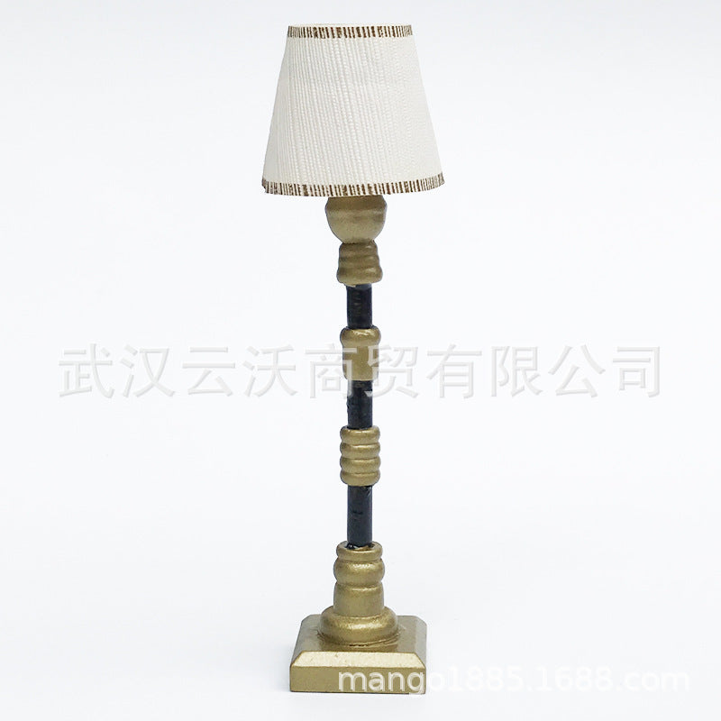 DIY 1:12 Dollhouse Miniature Model Mini Scene Props Resin Floor Lamp Table Lamp Non-Lighting