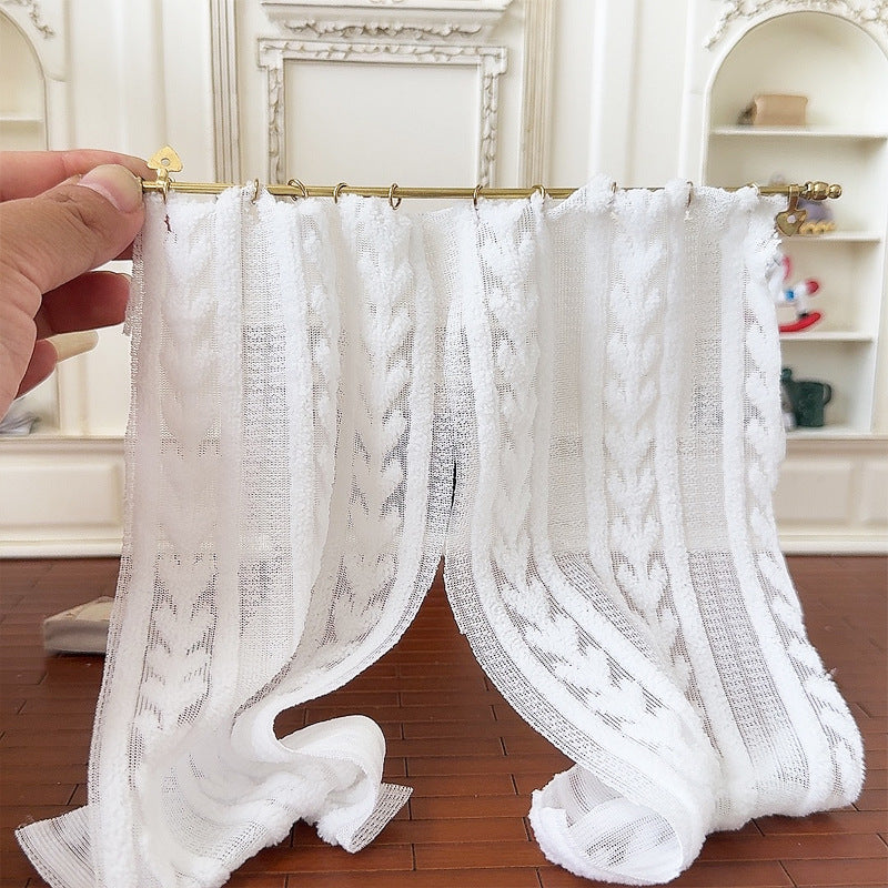 Handmade 1:12 Dollhouse Golden Curtain Pole