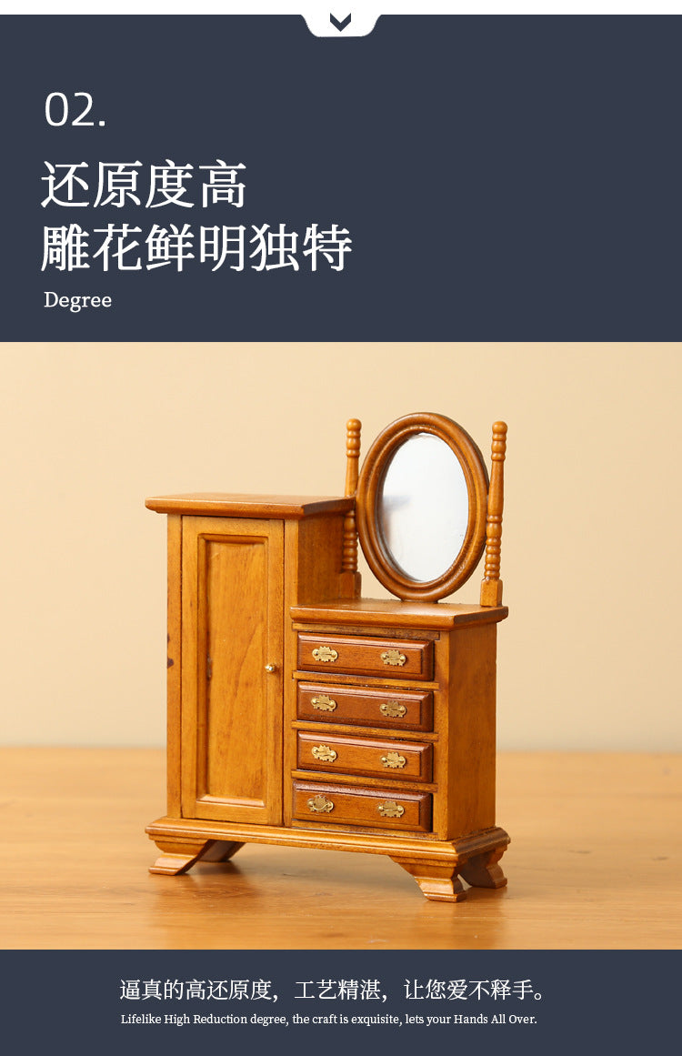 1:12 Dollhouse Mini Furniture Bedroom Furniture Chest of Drawers Vintage Dressing Table Wholesale
