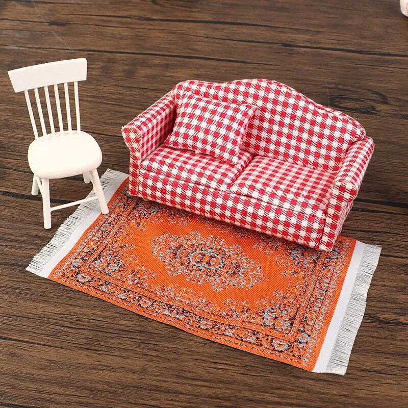 Dollhouse Mini Floor Living Room Decoration Turkish Carpet Woven Rug Handmade 4 Colors New