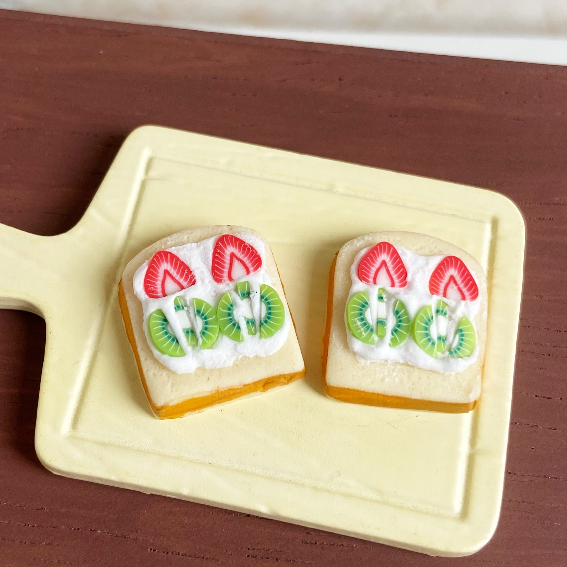Cute Miniature Artificial Flower Ice Cream Toast Miniature Food