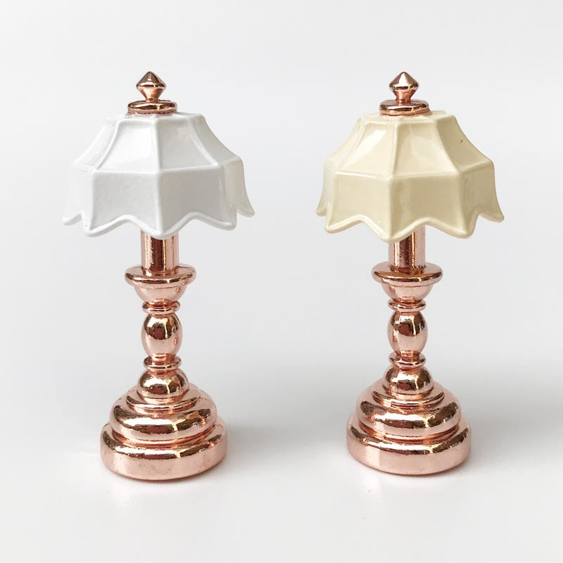 1:12 Dollhouse Miniature Model Scene OB11 Props Metal Tiffany Table Lamp Bedside Lamp