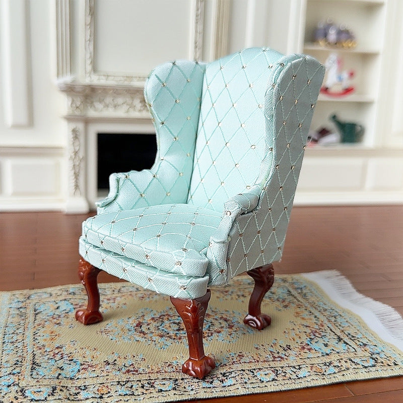 1:12 Dollhouse Living Room Scene Diamond Sofa Single Double Chair Sofa