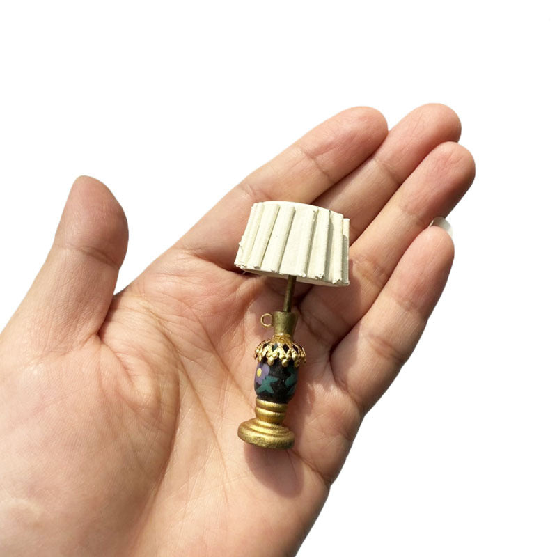 1:12 Dollhouse Miniature Table Lamp White Shade Bedside Lamp