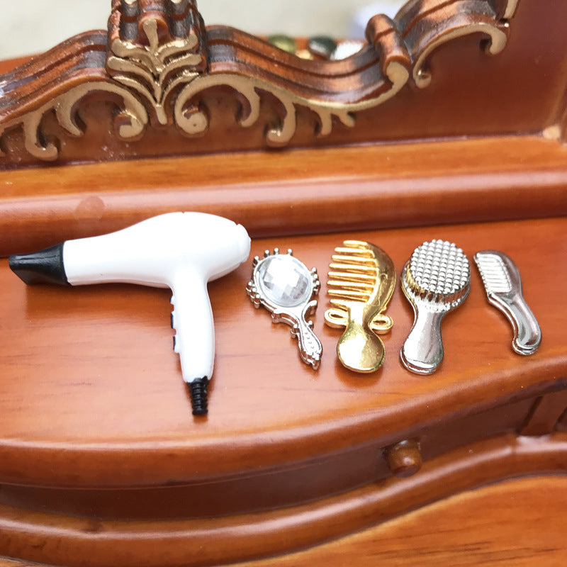 1:12 Dollhouse Accessories Dressing Tools 5-Piece Set Hair Dryer Comb