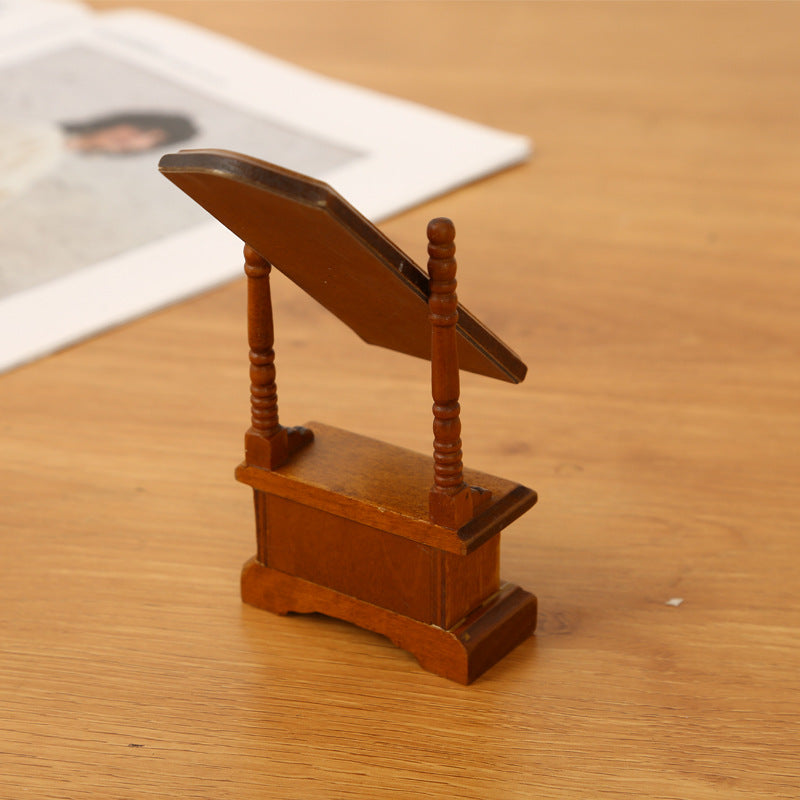 DIY Dollhouse Miniature Full-Length Dressing Mirror European Style Bedroom with Storage Cabinet Floor-standing Dressing Mirror Model Accessories