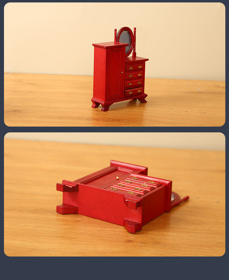 1:12 Dollhouse Mini Furniture Bedroom Furniture Chest of Drawers Vintage Dressing Table Wholesale