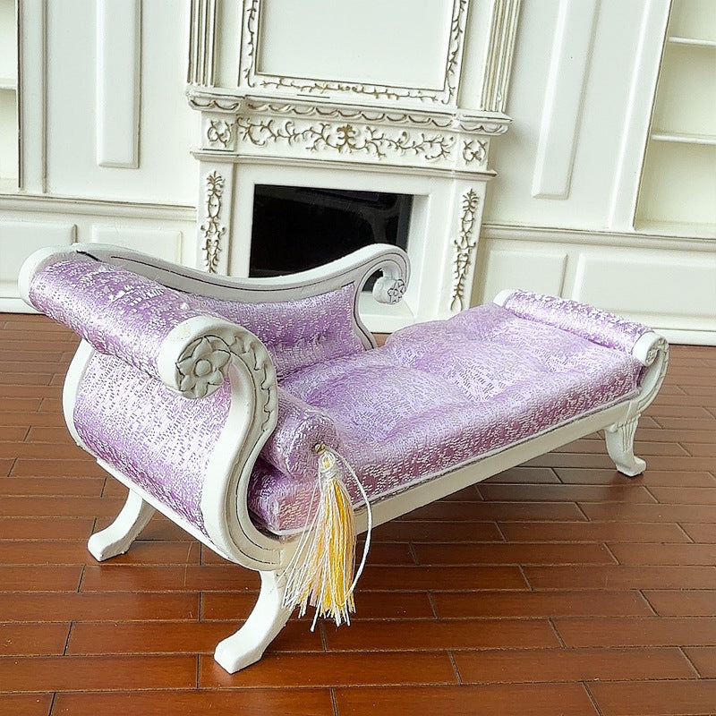 1:12 Dollhouse Miniature Living Room Wooden Sofa  Couch