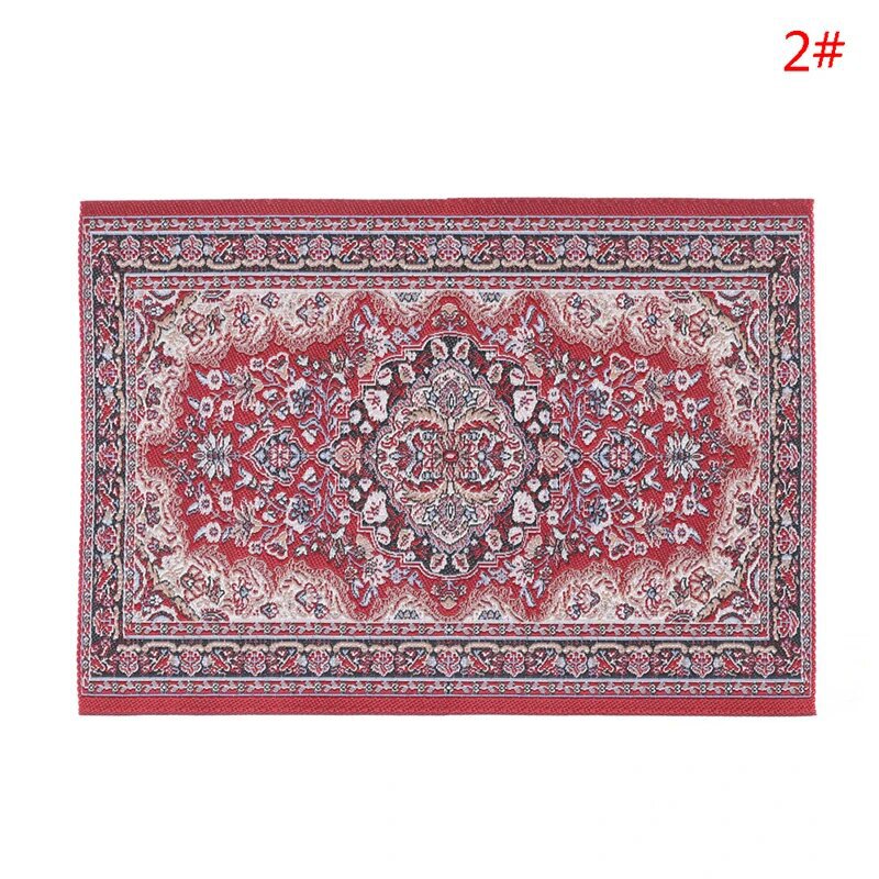Dollhouse Mini Floor Living Room Decoration Turkish Carpet Woven Rug Handmade 4 Colors New