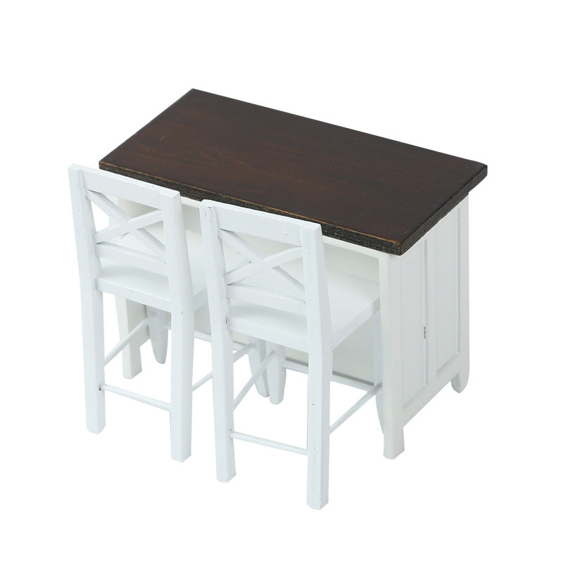 1:12 Dollhouse Miniature Furniture Decoration Miniature Dining Table Chair Bar Counter
