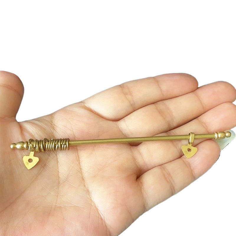 Handmade 1:12 Dollhouse Golden Curtain Pole