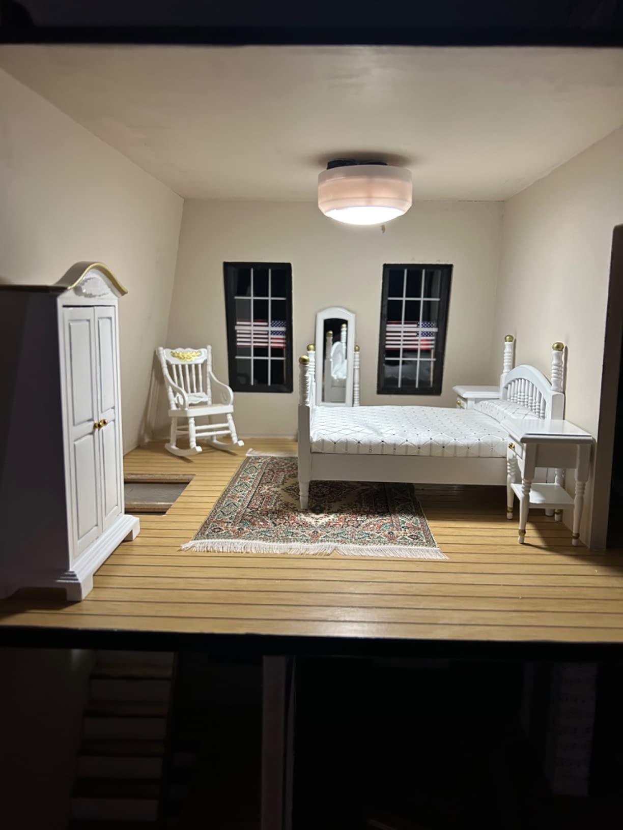 Victorian Dollhouse Furniture 1/12 Scale, Brewster Dollhouse Bedroom Furniture Set