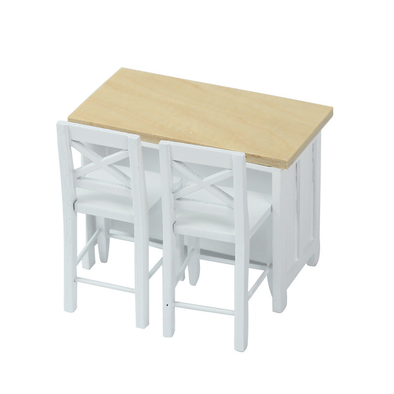 1:12 Dollhouse Miniature Furniture Decoration Miniature Dining Table Chair Bar Counter