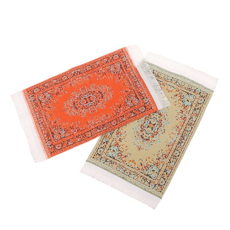 Dollhouse Mini Floor Living Room Decoration Turkish Carpet Woven Rug Handmade 4 Colors New
