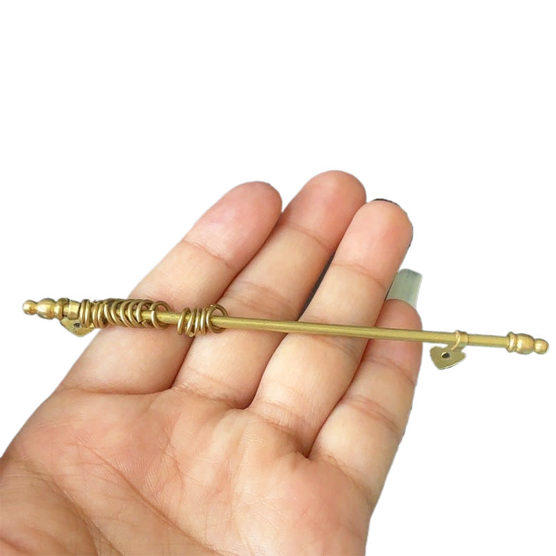Handmade 1:12 Dollhouse Golden Curtain Pole