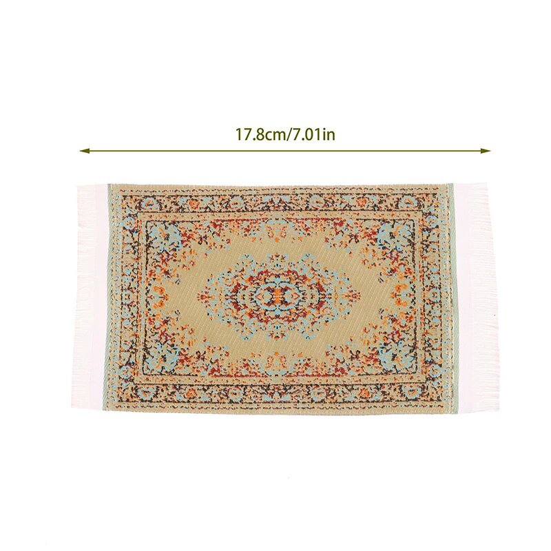 Dollhouse Mini Floor Living Room Decoration Turkish Carpet Woven Rug Handmade 4 Colors New
