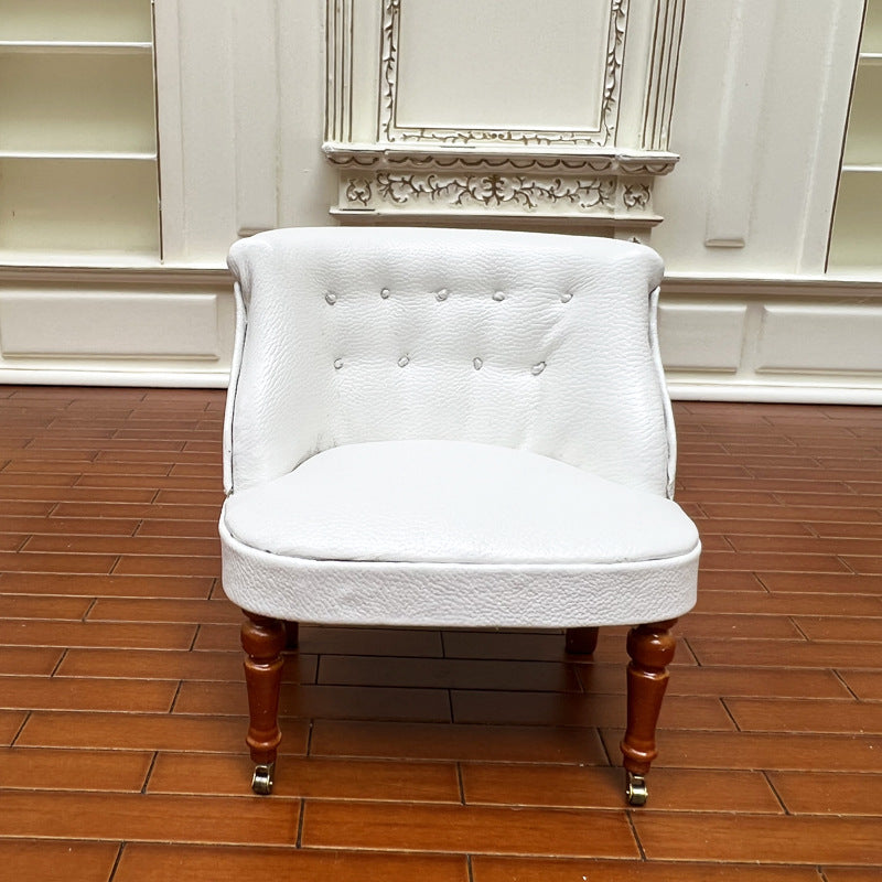 1:12 Dollhouse Furniture Living Room Model Leather Sofa Backrest Chair Wheelchair
