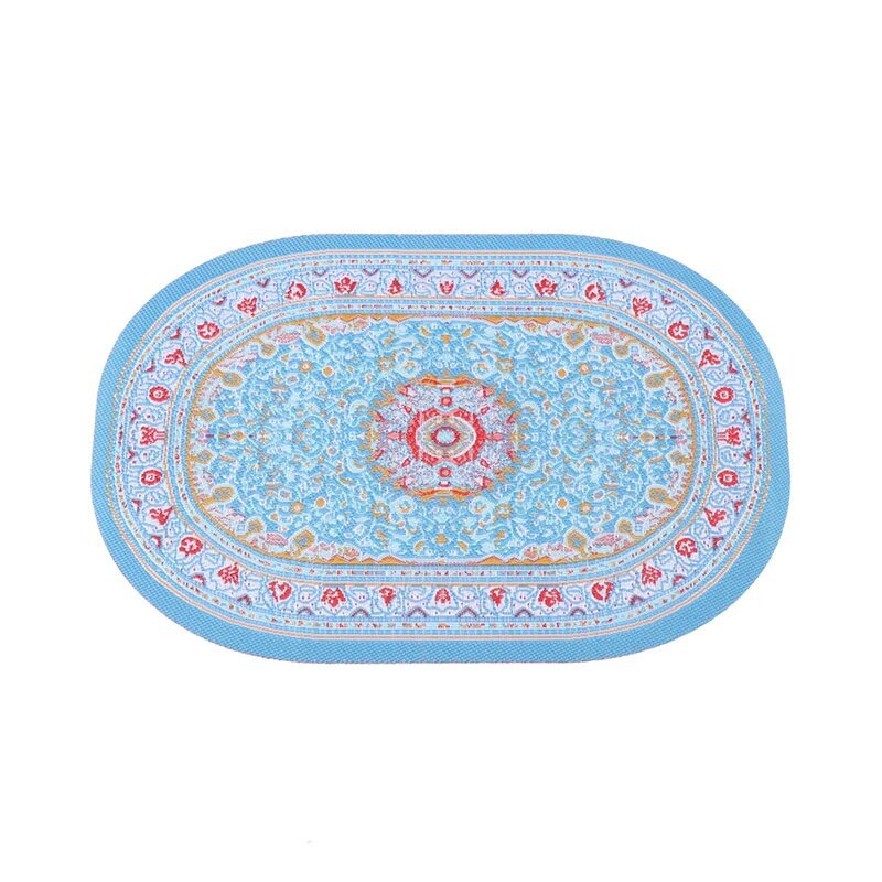 1:12 Dollhouse Floor Decoration Miniature Oval Carpet Turkish Woven Rug