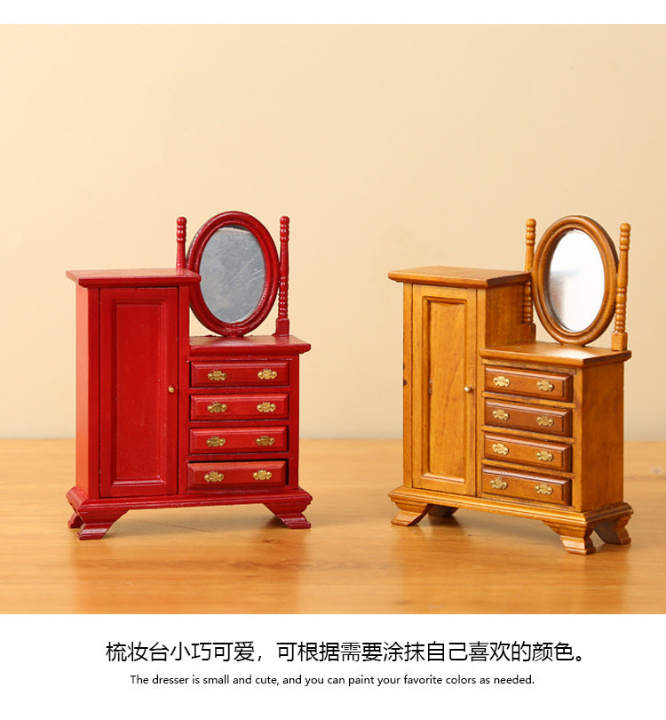 1:12 Dollhouse Mini Furniture Bedroom Furniture Chest of Drawers Vintage Dressing Table Wholesale