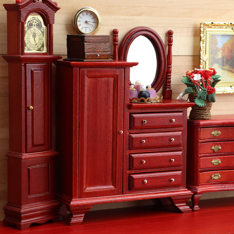 1:12 Dollhouse wooden  Decoration European Style Storage Dressing Cabinet