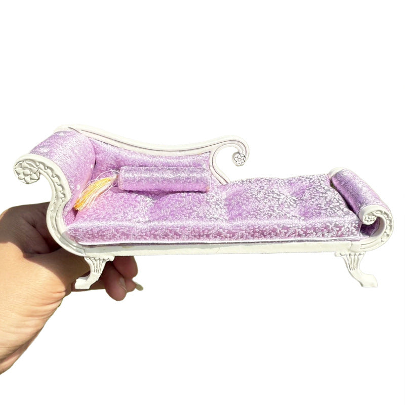 1:12 Dollhouse Miniature Living Room Wooden Sofa  Couch