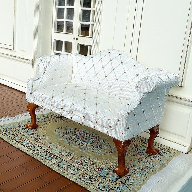 1:12 Dollhouse Living Room Scene Diamond Sofa Single Double Chair Sofa