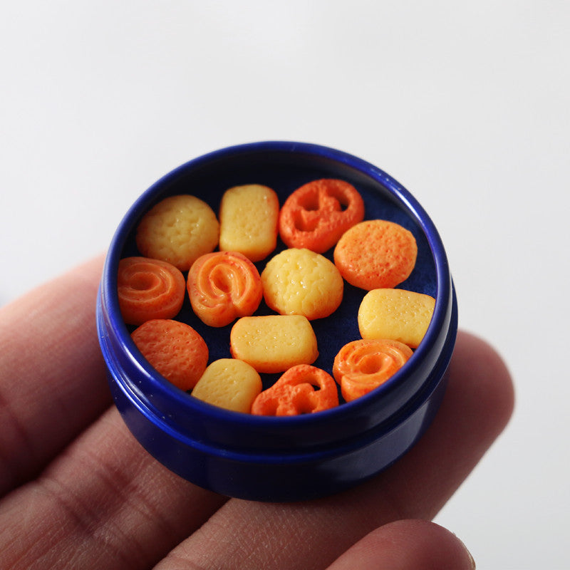 Dollhouse Doll Danish Cookies Blue Tin Box Miniature DIY Simulation Food