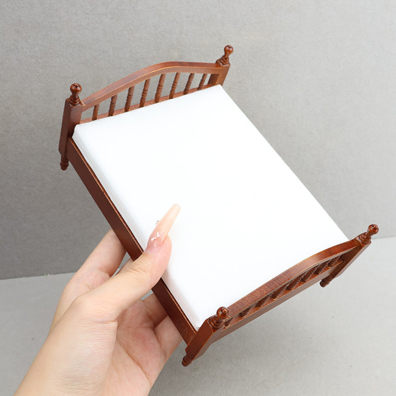 1:12 Dollhouse Miniature  Wooden Bed