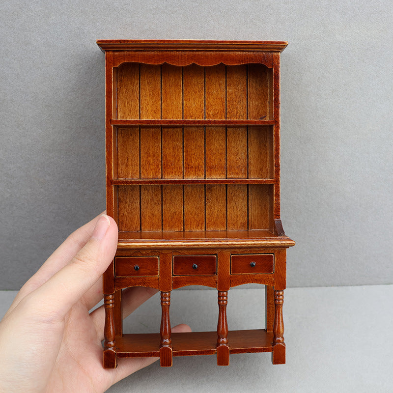 1:12 Dollhouse Mini Furniture Model DIY Vertical Bookshelf Cabinet Storage Rack Organizer