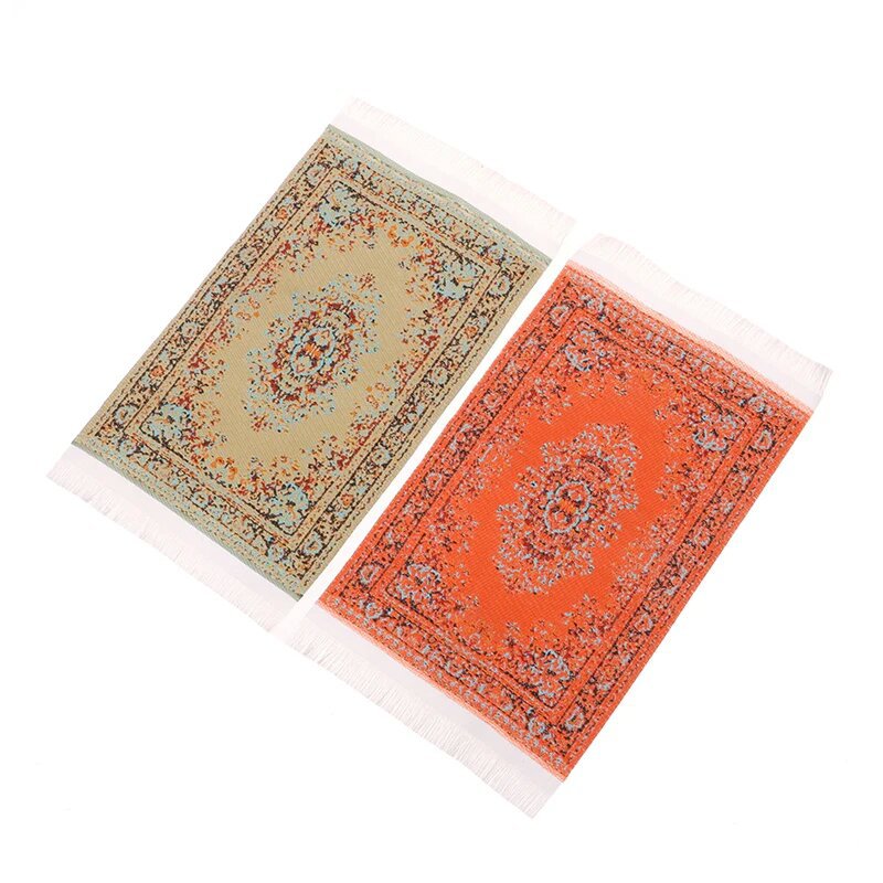 Dollhouse Mini Floor Living Room Decoration Turkish Carpet Woven Rug Handmade 4 Colors New
