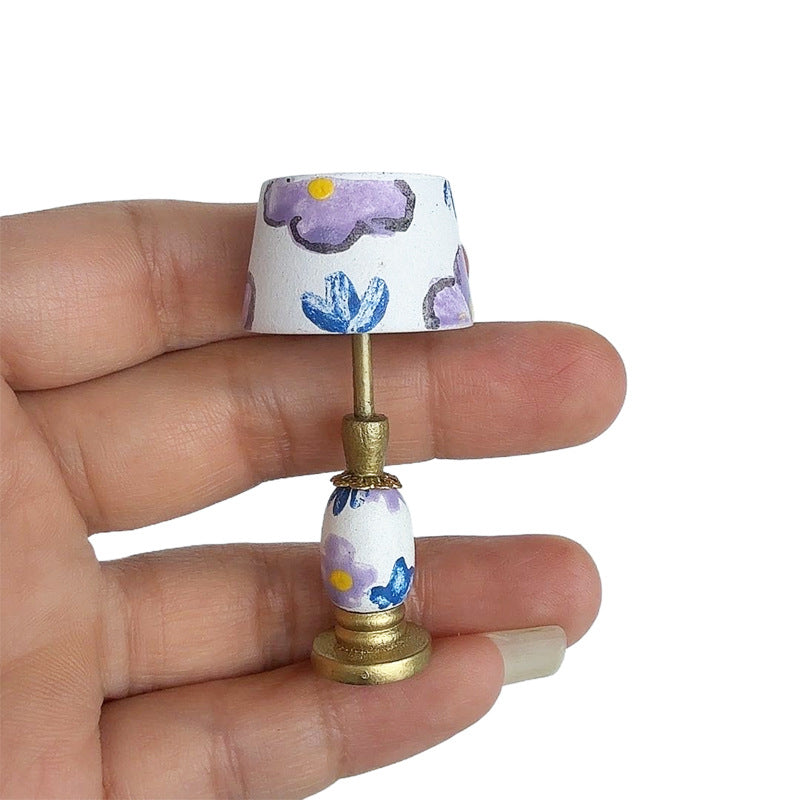 1:12 Dollhouse Miniature Table Lamp White Shade Bedside Lamp