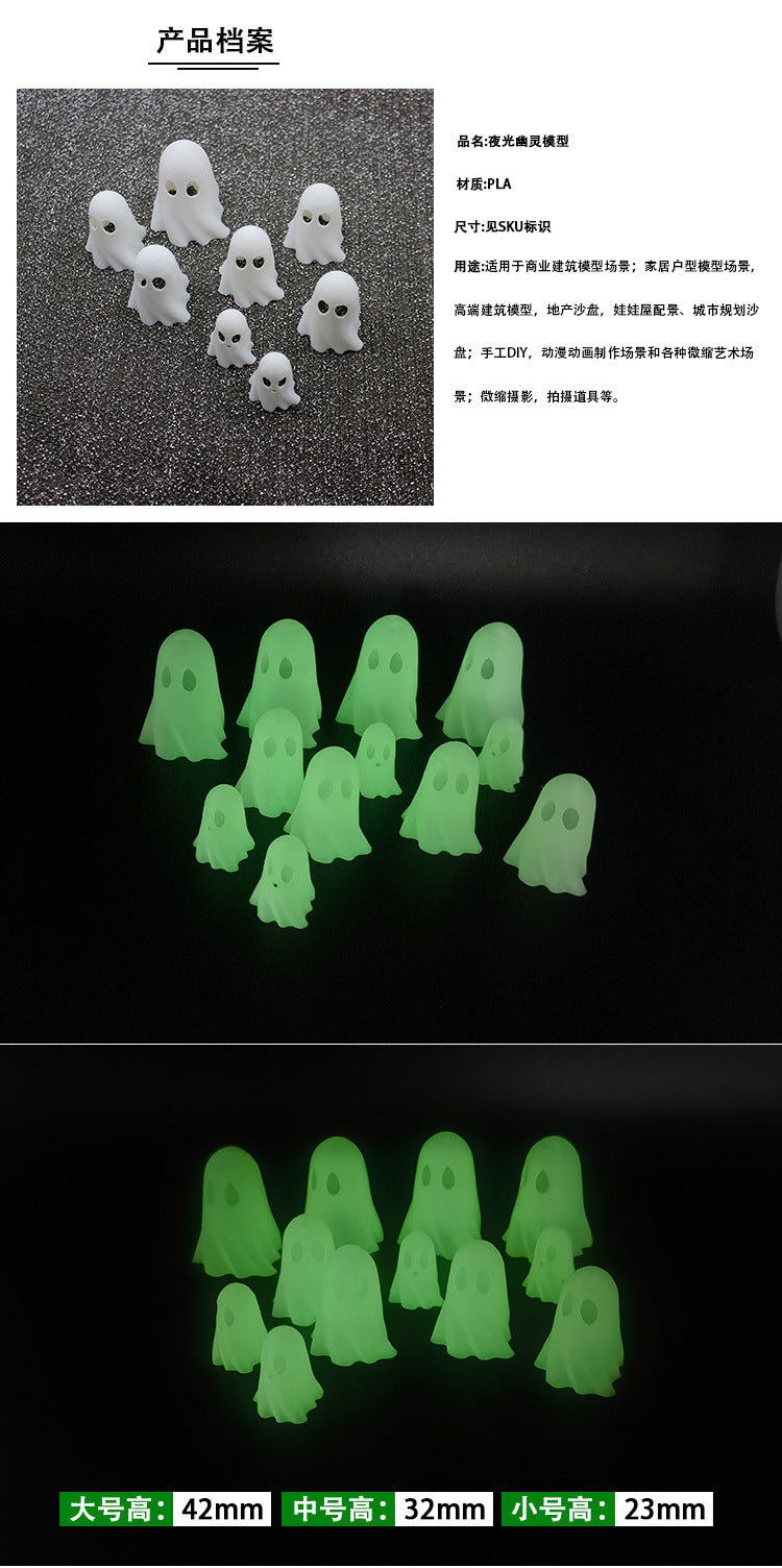 112 Dollhouse Halloween Scene Nightlight Ghost Ornament